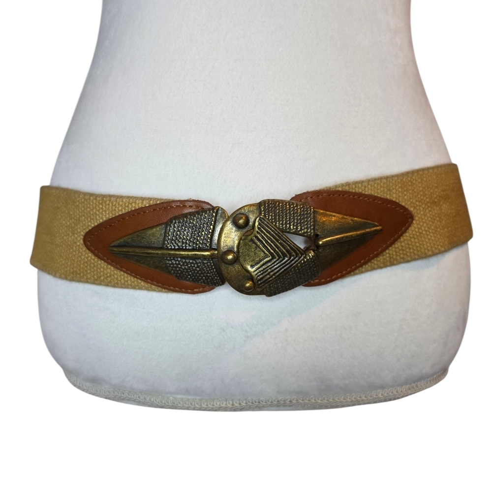 Vintage Omega Arrowhead Buckle Women's Large Stretch Belt